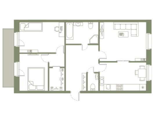 3-комнатная квартира в ЖК «Ариосто»