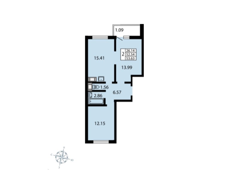 2-комнатная квартира в ЖК «Звездный Дуэт»
