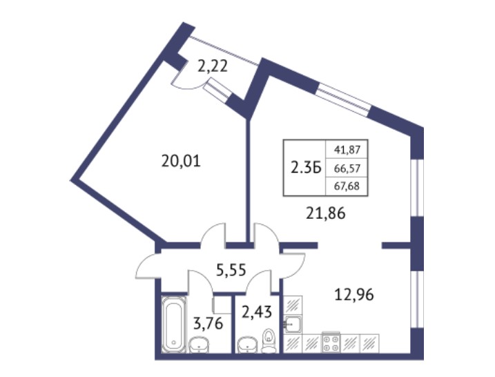 2-комнатная квартира в ЖК «Неоклассика 2»