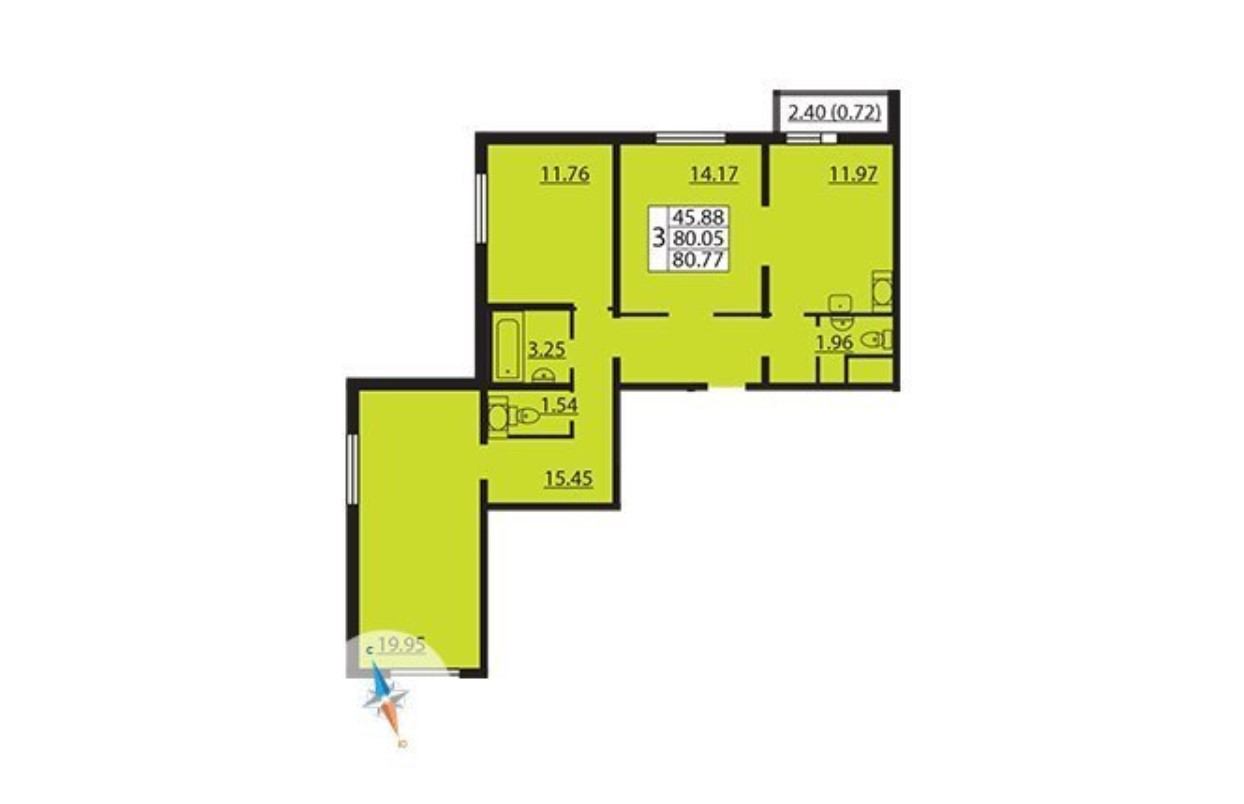 3-комнатная квартира в ЖК «Шуваловский»