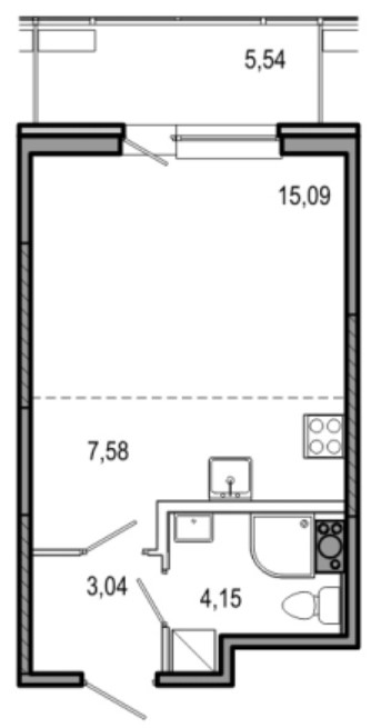 1-комнатная квартира в ЖК Tarmo