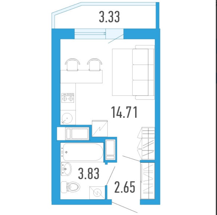 Студия в ЖК «Территория»