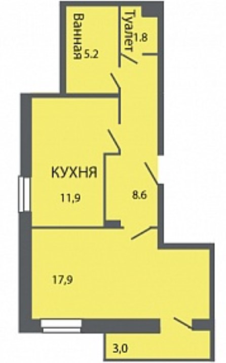 1-комнатная квартира в ЖК «ЗемлЯнино»