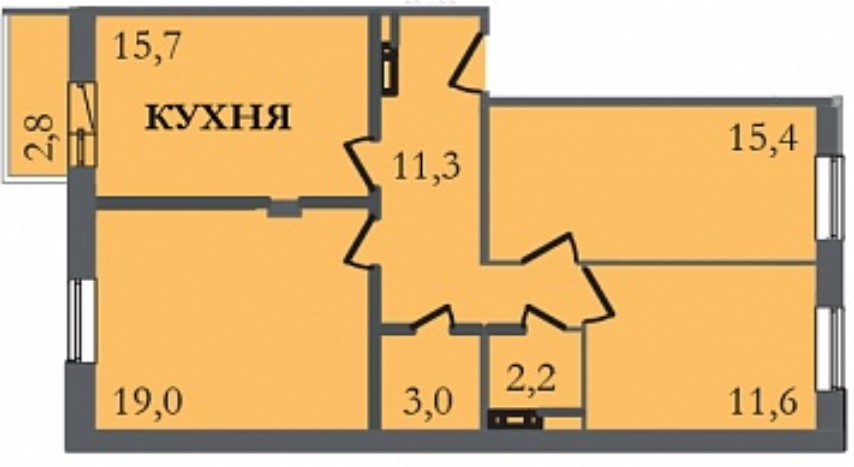 2-комнатная квартира в ЖК «ЗемлЯнино»