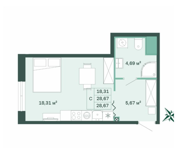 Студия в ЖК Magnifika Lifestyle