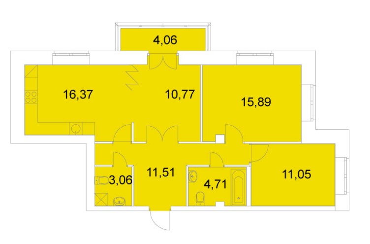 3-комнатная квартира в ЖК «NEWПИТЕР»