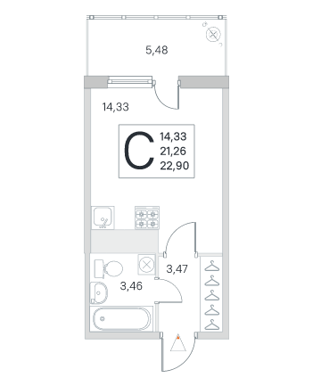 Студия в ЖК «Ясно Янино»
