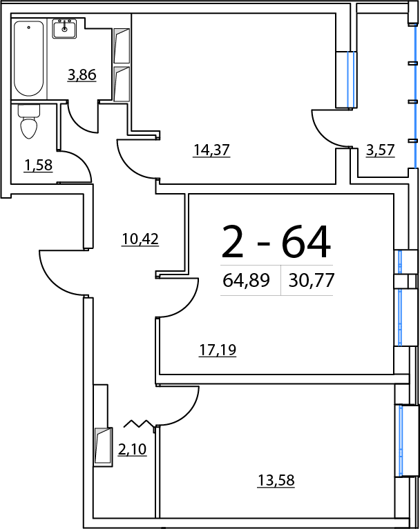2-комнатная квартира в ЖК Terra