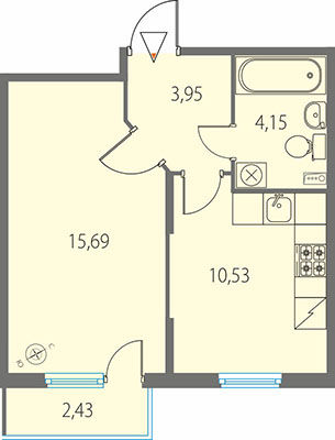 1-комнатная квартира в ЖК «Новое Сертолово»