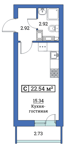 Студия в ЖК «Урбанист»
