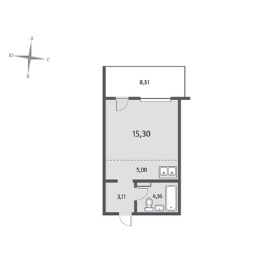 Студия в ЖК «Юттери»