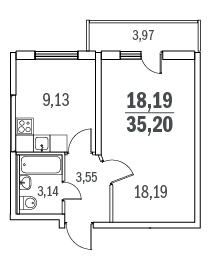1-комнатная квартира в ЖК «Граффити»