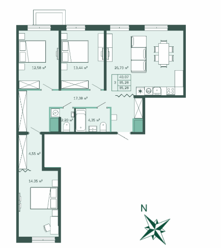 4-комнатная квартира в ЖК Magnifika Residence