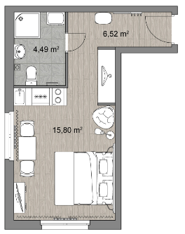 Студия в ЖК «Инвест-отель IN2IT»