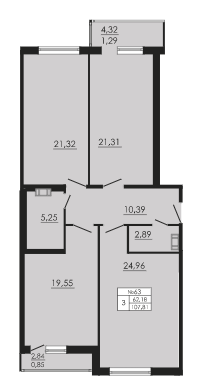 3-комнатная квартира в Фамильный дом Nobelius