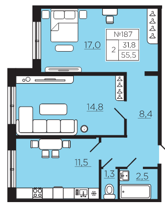 8-комнатная квартира в ЖК «Славянка»