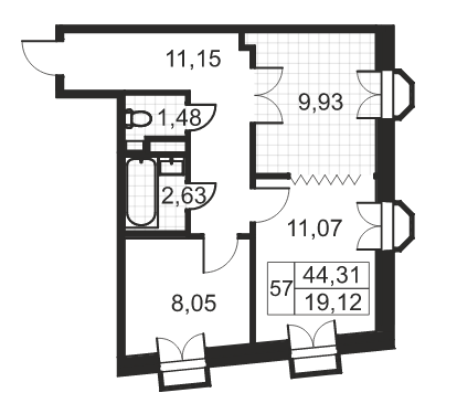 2-комнатная квартира в ЖК Art House