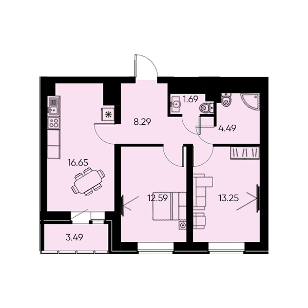 2-комнатная квартира в ЖК «Звёзды Столиц»