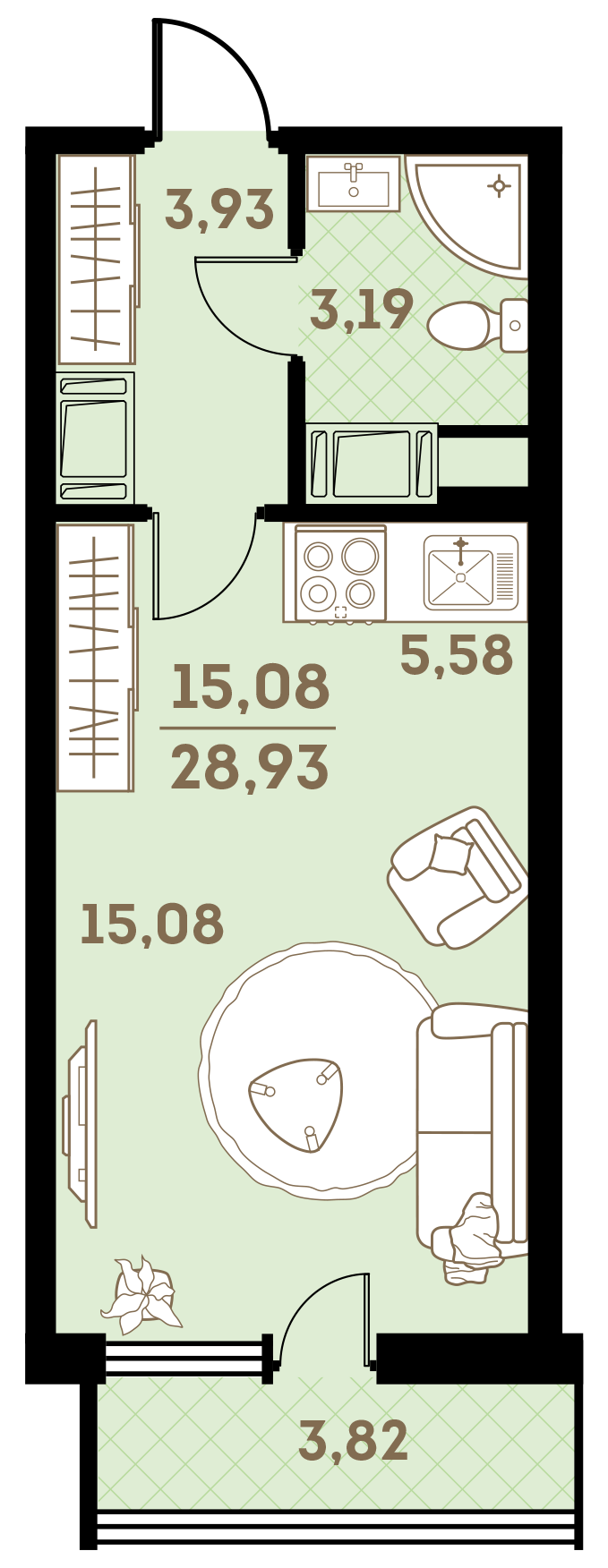 Студия в ЖК «Окла»