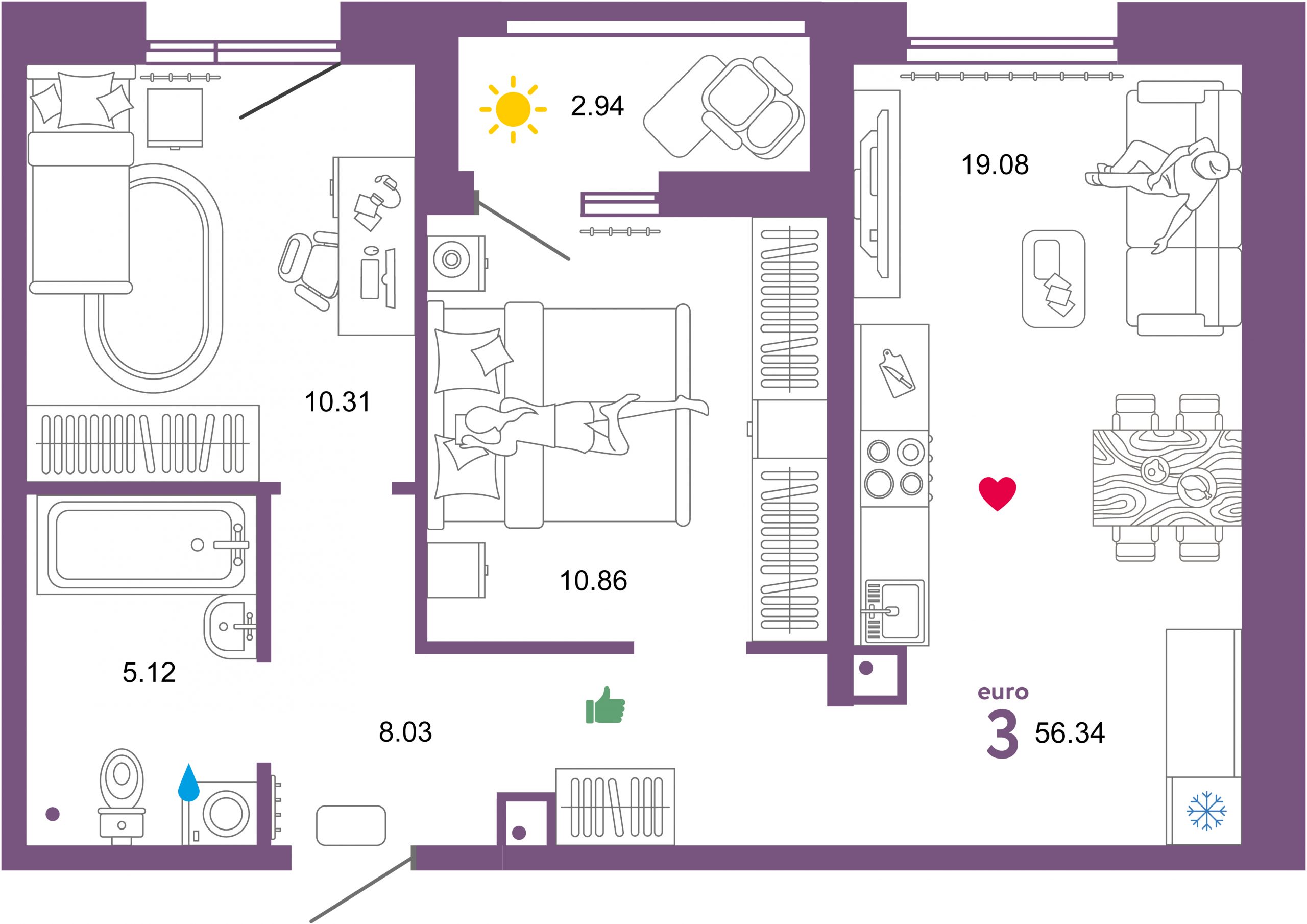 2-комнатная квартира в ЖК «Принцип»