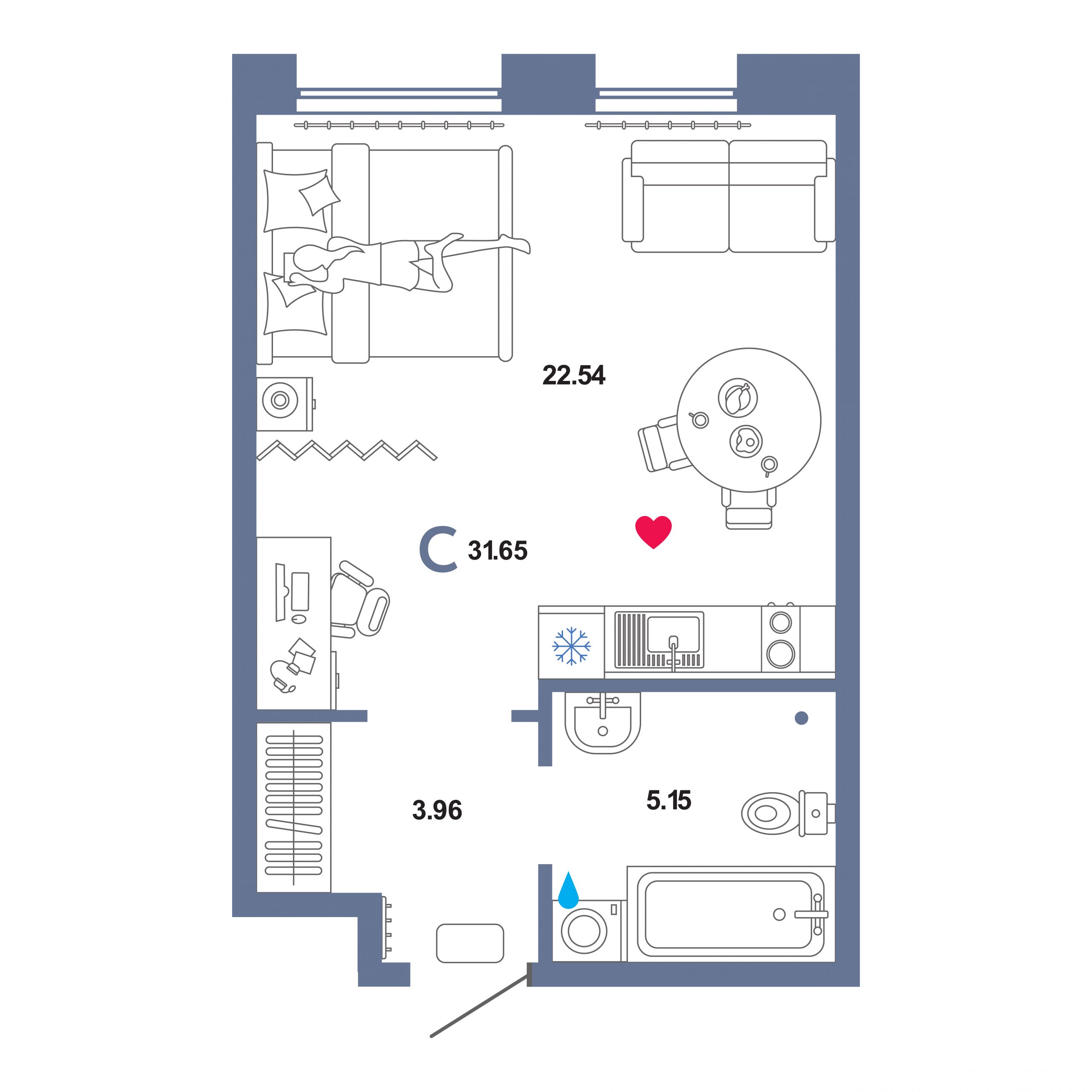 Студия в ЖК «Принцип»