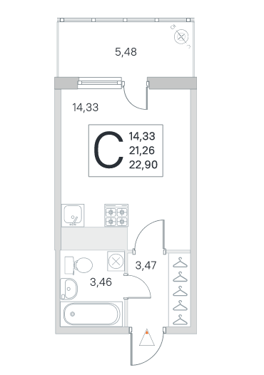 Студия в ЖК «Ясно Янино»
