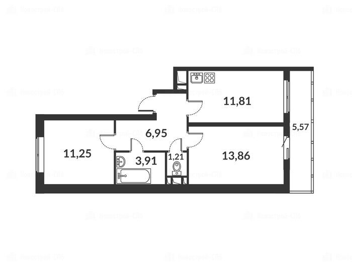 2-комнатная квартира в ЖК CHKALOV