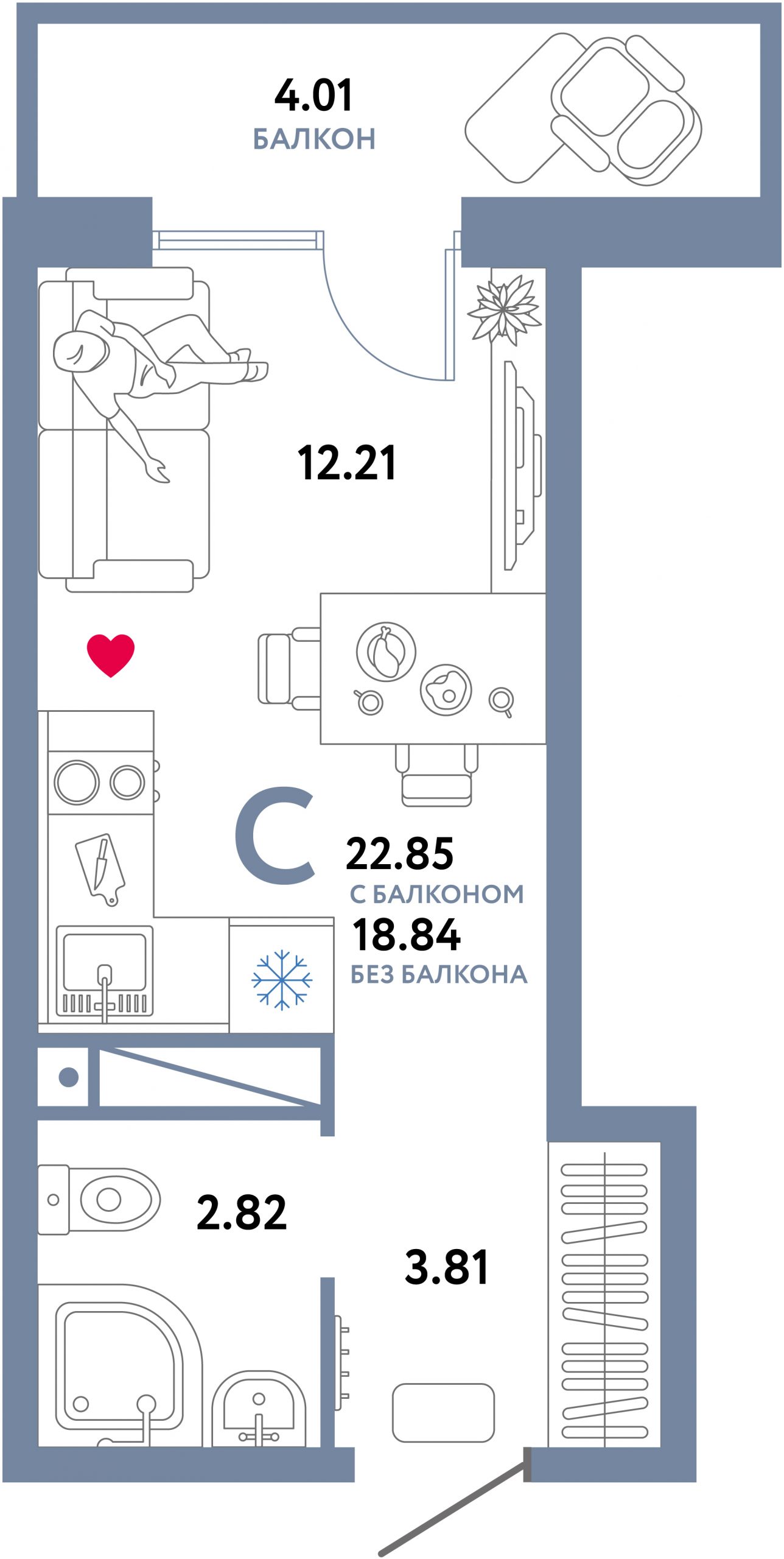 Студия в ЖК «Дом на Васильевском»