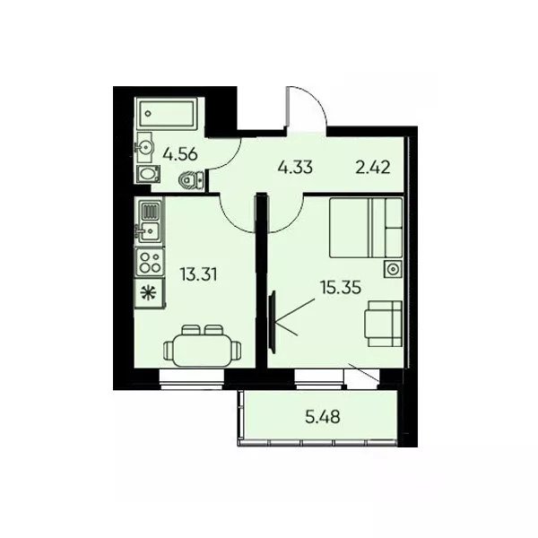 1-комнатная квартира в ЖК «Звёзды Столиц»