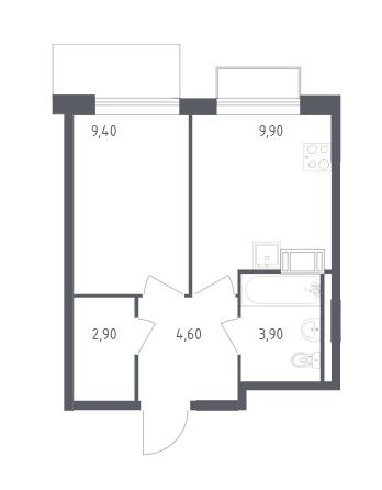 1-комнатная квартира в ЖК «Курортный Квартал»