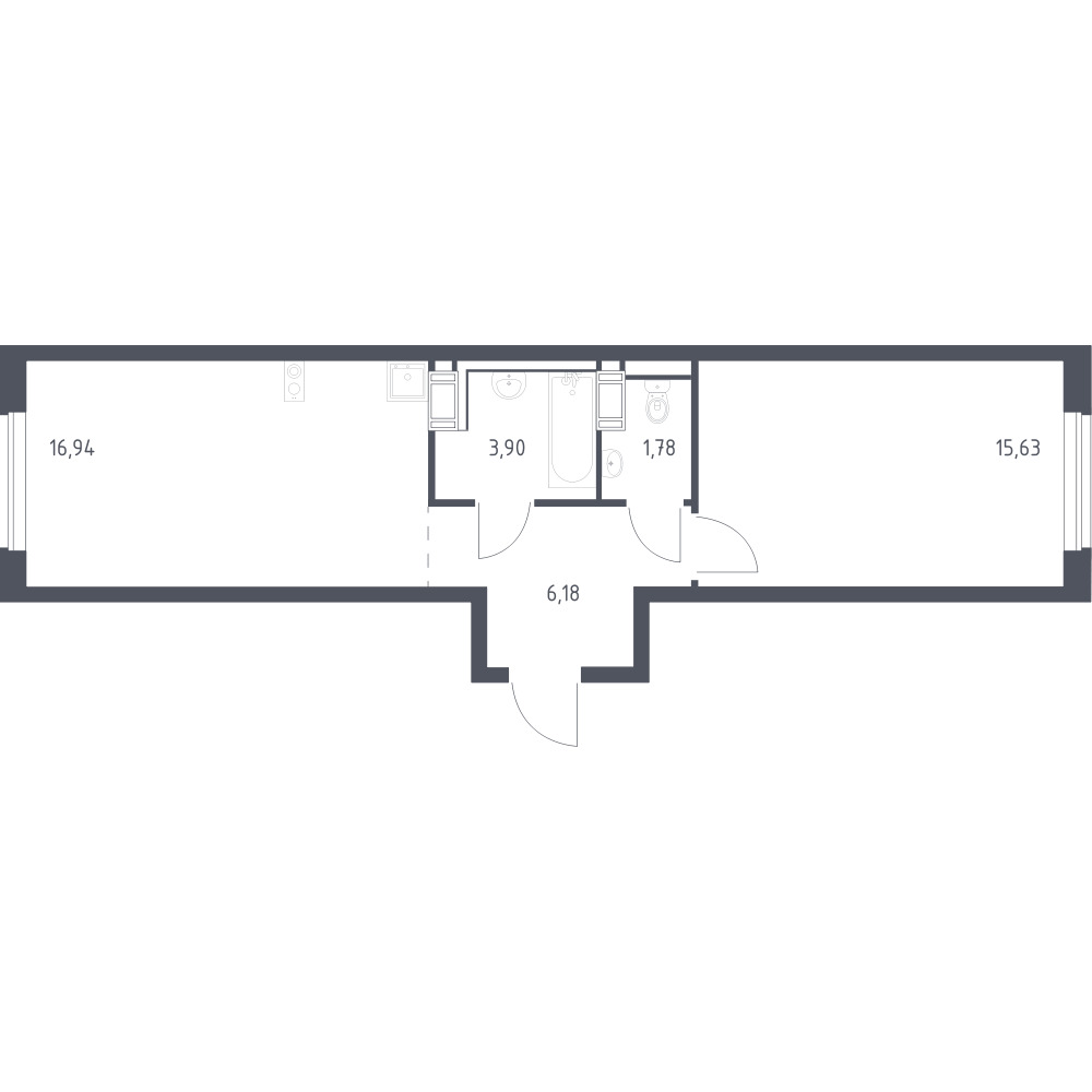 1-комнатная квартира в ЖК «Квартал Торики»