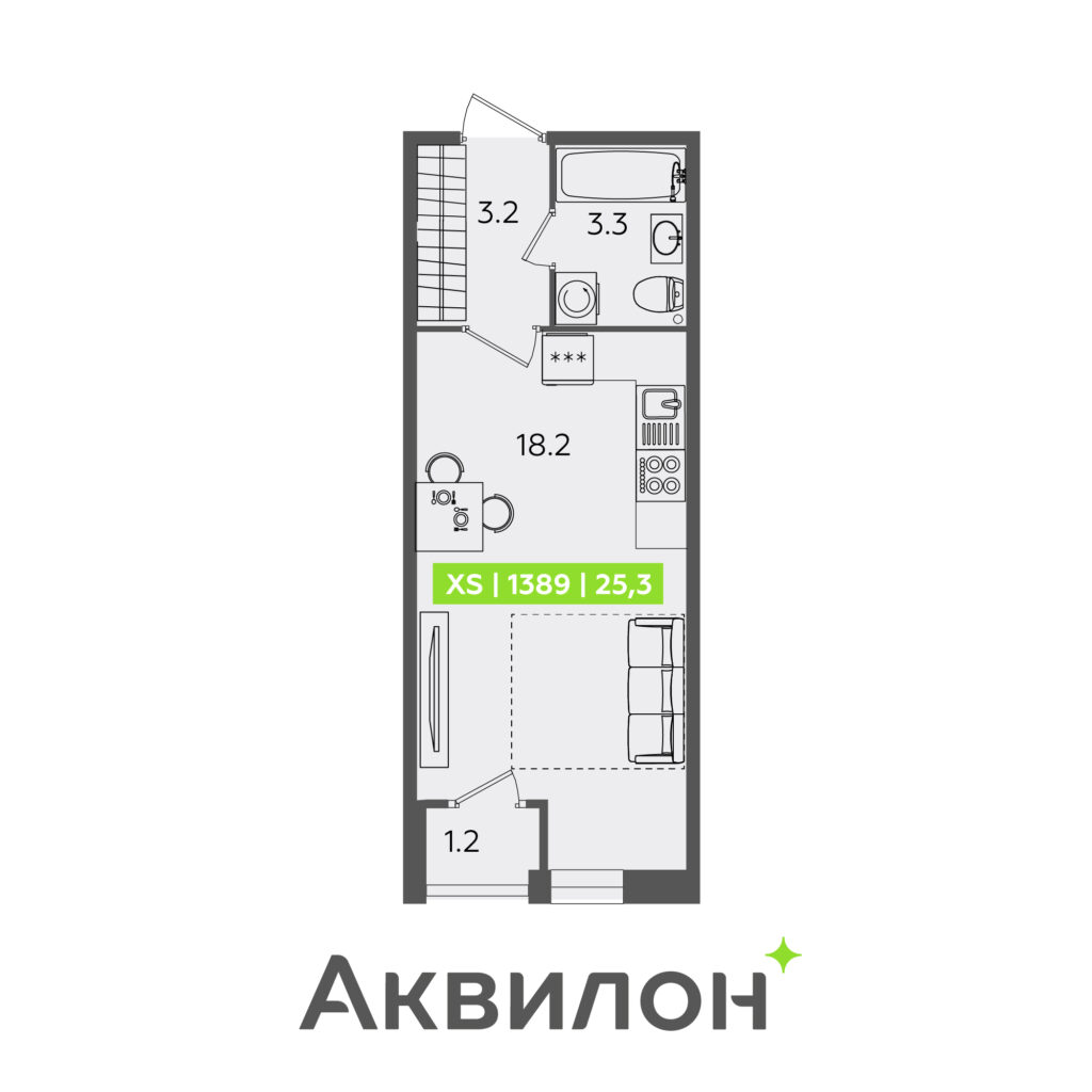 Студия в ЖК «FoRest Аквилон»