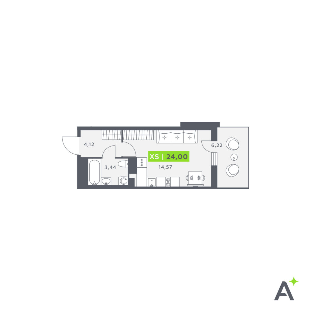 Студия в ЖК «Аквилон Stories»