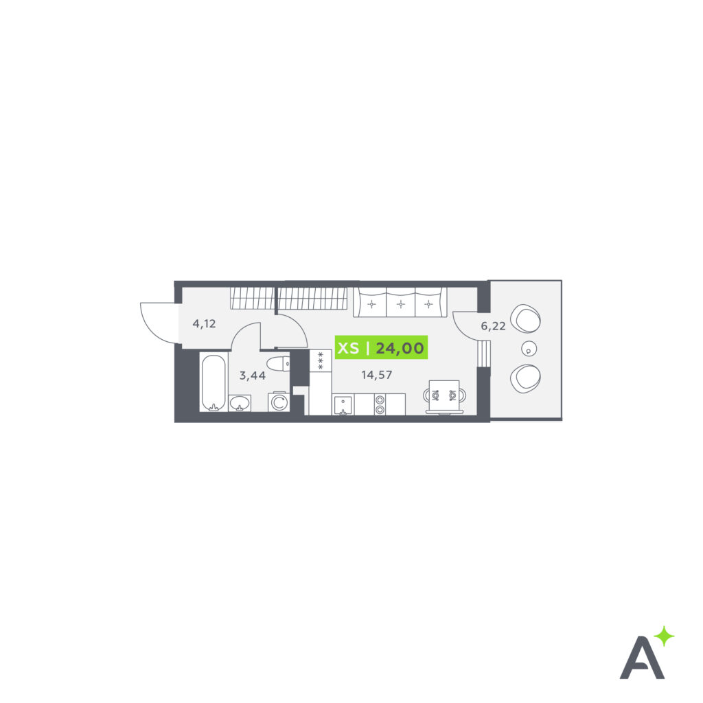 Студия в ЖК «Аквилон Stories»