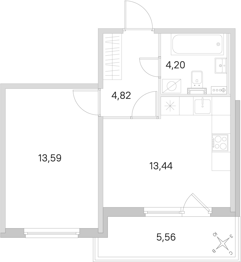 1-комнатная квартира в ЖК «Любоград»