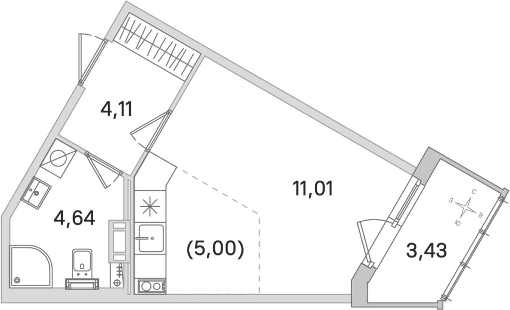 Студия в ЖК «Любоград»