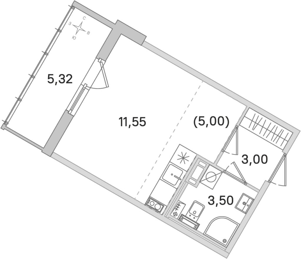 Студия в ЖК «Любоград»