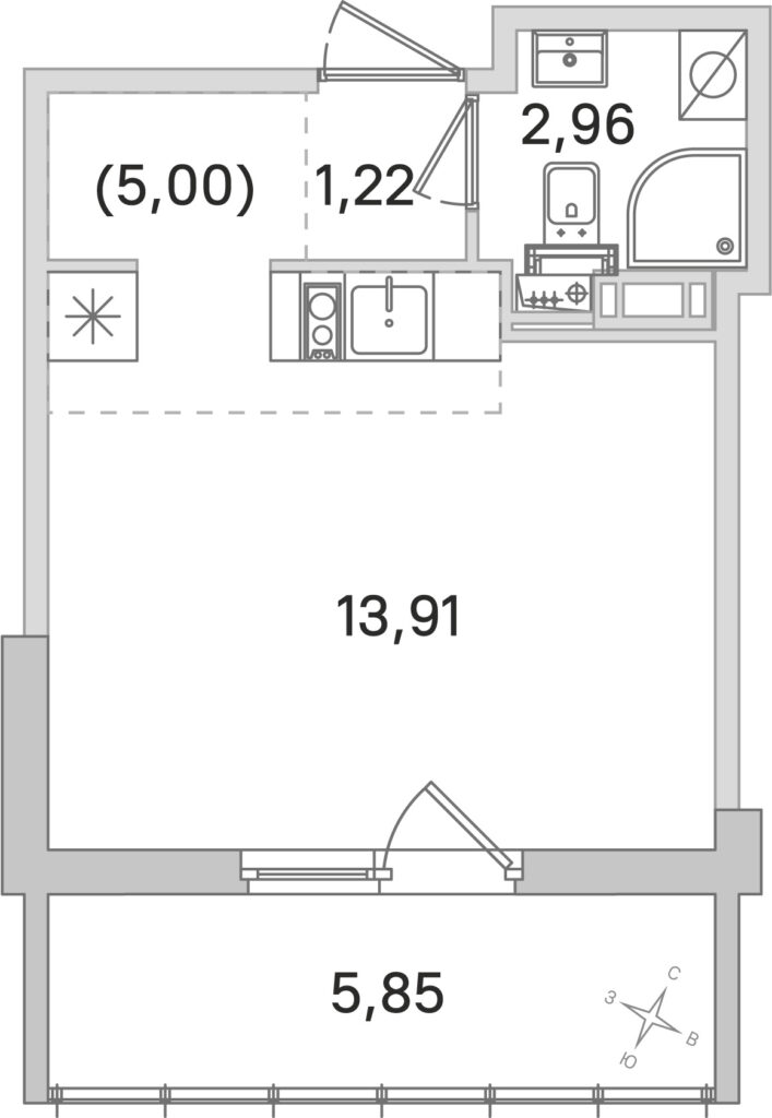 Студия в ЖК «Любоград»