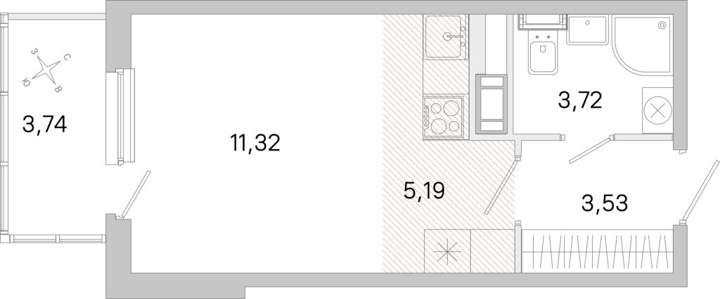Студия в ЖК «Югтаун»