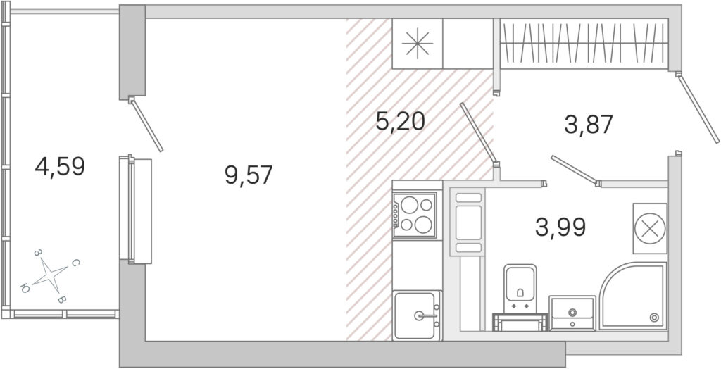Студия в ЖК «Югтаун»