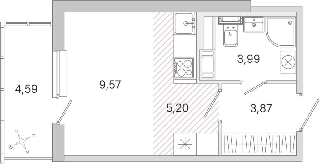 Студия в ЖК «Югтаун»