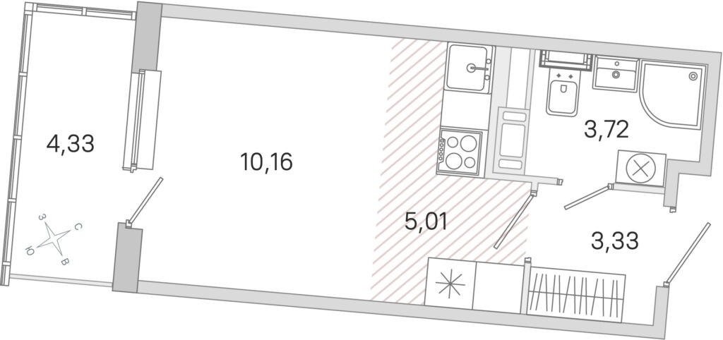 Студия в ЖК «Югтаун»