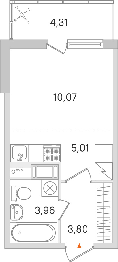 Студия в ЖК «Ясно Янино»