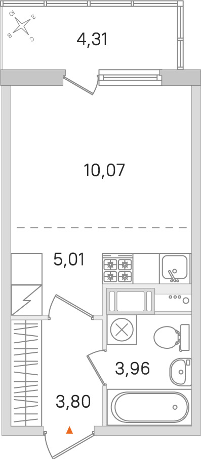 Студия в ЖК «Ясно Янино»