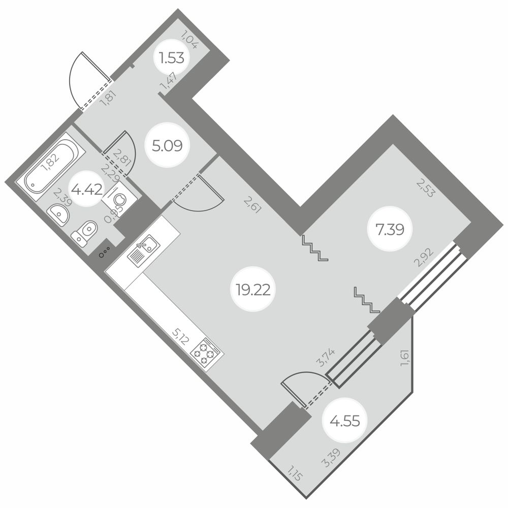 9-комнатная квартира в ЖК «Огни Залива», III очередь