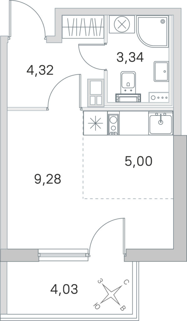 Студия в ЖК «Любоград»